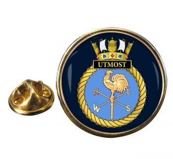 HMS Utmost (Royal Navy) Round Pin Badge