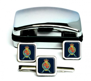 HMS Victory Square Cufflink and Tie Clip Set