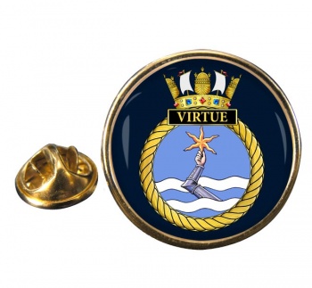 HMS Virtue (Royal Navy) Round Pin Badge