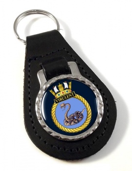 HMS Virulent (Royal Navy) Leather Key Fob