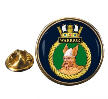HMS Warrior (Royal Navy) Round Pin Badge