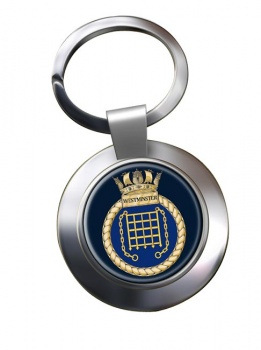 HMS Westminster (Royal Navy) Chrome Key Ring