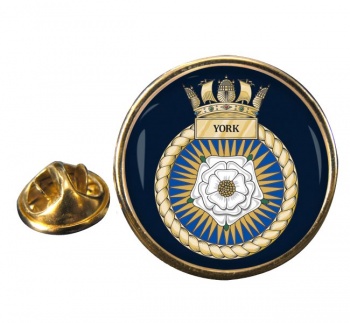 HMS York (Royal Navy) Round Pin Badge