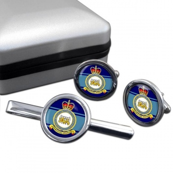 RAF Station Horsham St Faith Round Cufflink and Tie Clip Set