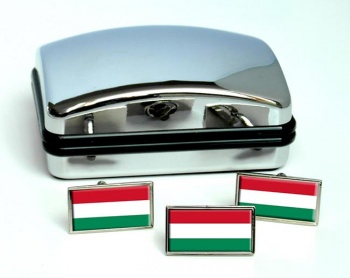 Hungary Flag Cufflink and Tie Pin Set