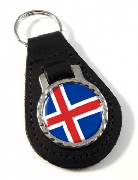 Iceland Island Leather Key Fob