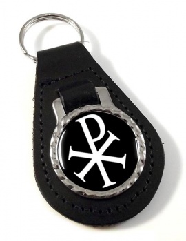 Chi-Rho Chrismon Leather Key Fob
