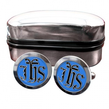 Christogram IHS Gothic Round Cufflinks