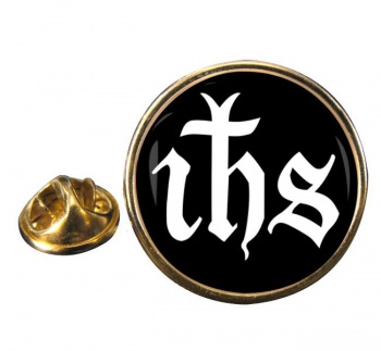 Monogram of Jesus Round Pin Badge
