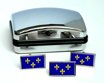 Ile-de-France Flag Cufflink and Tie Pin Set