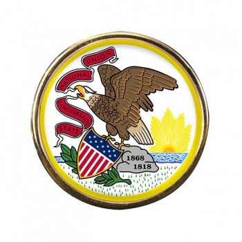 Illinois Round Pin Badge