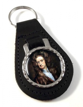Sir Isaac Newton Leather Key Fob