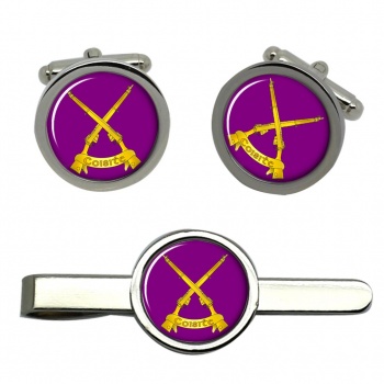 Infantry Corps (Ireland) Round Cufflink and Tie Clip Set