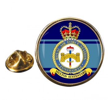 RAF Station Innsworth Round Pin Badge