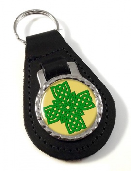 Irish Knot Cross Leather Key Fob