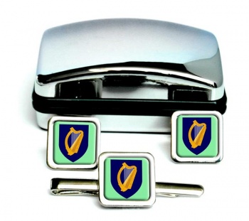 Coat of arms of Ireland Square Cufflink and Tie Clip Set