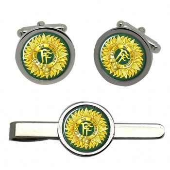 Irish Defence Forces Round Cufflink and Tie Clip Set