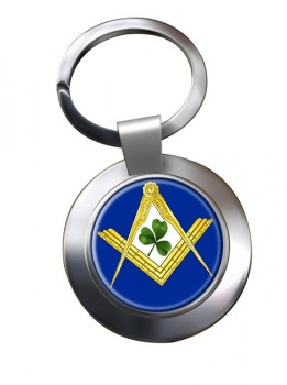 Irish Masons Masonic Chrome Key Ring