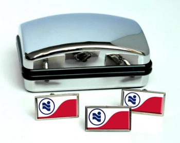 Irving TX Flag Cufflink and Tie Pin Set