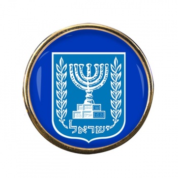 Israel Crest Round Pin Badge