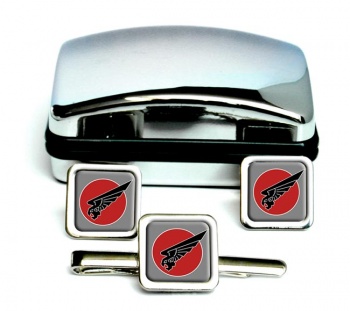 116 Squadron IAF Square Cufflink and Tie Clip Set