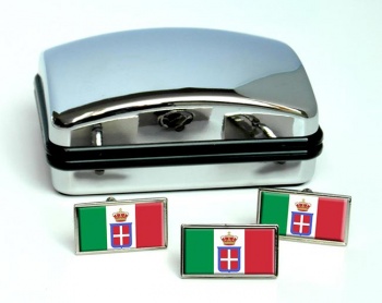 Regno d'Italia (Italy) Flag Cufflink and Tie Pin Set