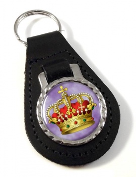 Italian King's Crown Leather Key Fob