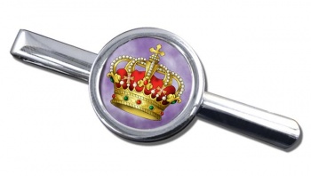 Italian King's Crown Round Tie Clip