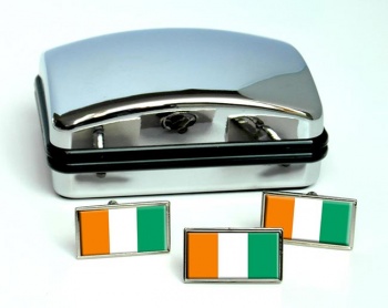 Cote d'Ivoire (Ivory Coast) Flag Cufflink and Tie Pin Set