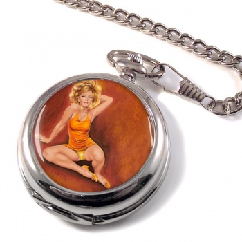 Jeanette Pin-up Girl Pocket Watch