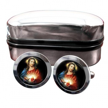 Sacred Heart of Jesus Round Cufflinks