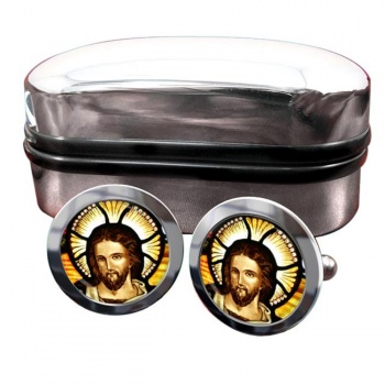 Icon of Christ Round Cufflinks