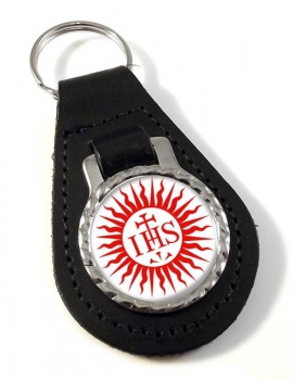 Jesuit Sun Leather Key Fob