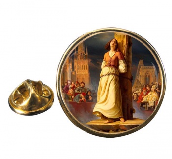 Martyrdom of St. Joan Round Pin Badge