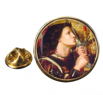 St. Joan of Arc by Rossetti Round Pin Badge