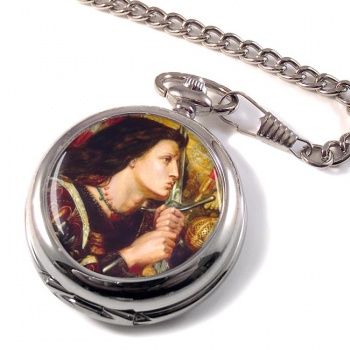 St. Joan of Arc by Rossetti Pocket Watch