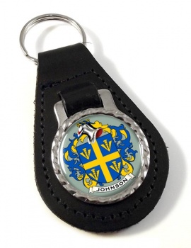 Johnson Coat of Arms Leather Key Fob