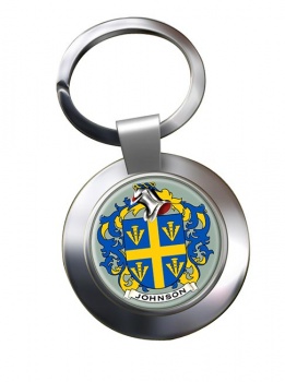 Johnson Coat of Arms Chrome Key Ring