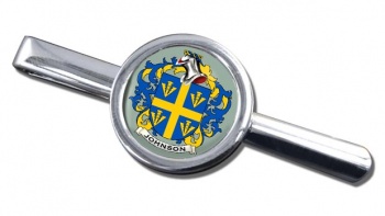 Johnson Coat of Arms Round Tie Clip