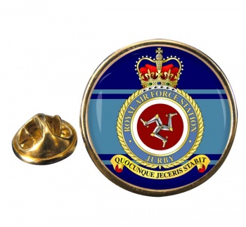 RAF Station Jurby Round Pin Badge