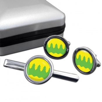 Kainuu Round Cufflink and Tie Clip Set