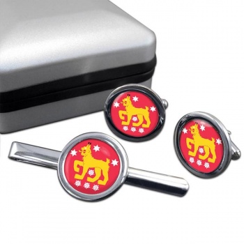 Tavastia Proper (Kanta-Hame) Round Cufflink and Tie Clip Set