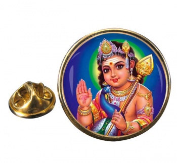 Kartikeya Subramanya Round Pin Badge
