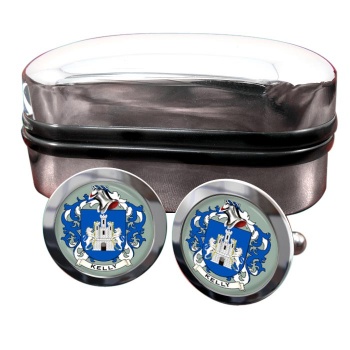 Kelly Coat of Arms Round Cufflinks