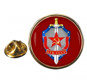KGB Round Pin Badge