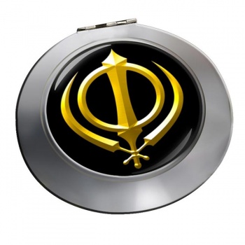 Khanda relief Chrome Mirror