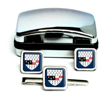 County Kilkenny (Ireland) Square Cufflink and Tie Clip Set