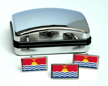 Kiribati Flag Cufflink and Tie Pin Set