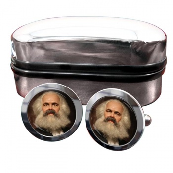 Karl Marx Round Cufflinks