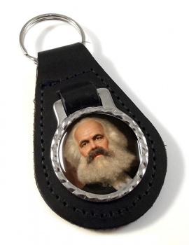 Karl Marx Leather Key Fob